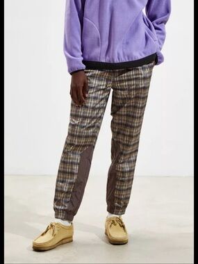 Urban Outfitters Plaid Wind Pants XL Pockets Drawstring